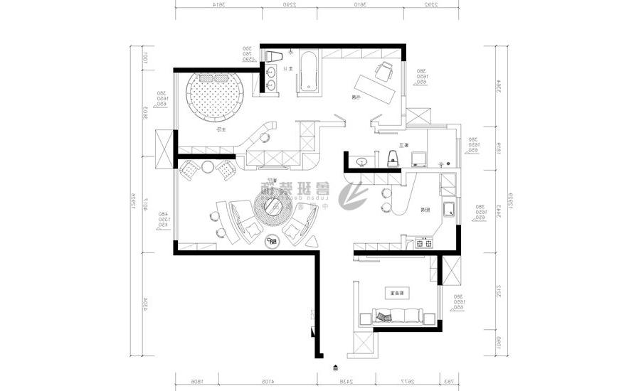 骊山下的院子,现代风格,户型图